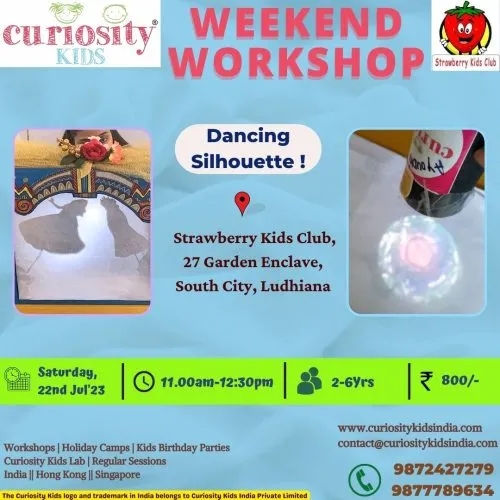 Weekend Workshop: Strawberry Kids Club, South City, Ludhiana: 22nd Jul’23. To enrol – click on the image below