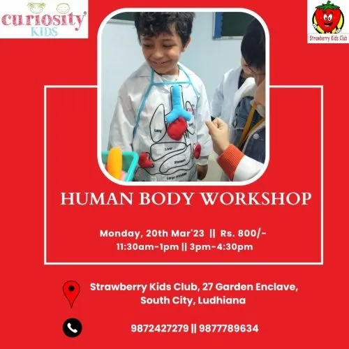 Human Body Workshop: Strawberry Kids Club, South City, Ldh: 20th Mar’23