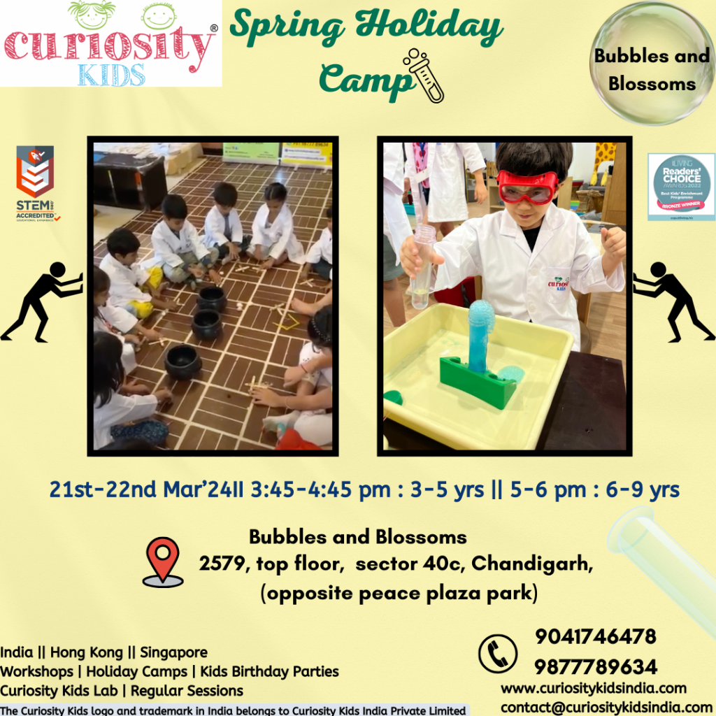 Spring Holiday Camp: Bubbles and Blossoms, Chandigarh, 21st-22nd Mar’24: Click on the image to enrol