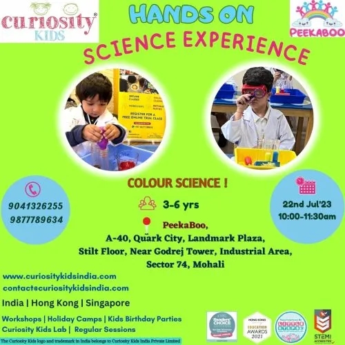Weekend Workshop: PeekaBoo, Quark City, Mohali: 22nd Jul’23. To enrol – click on the image below