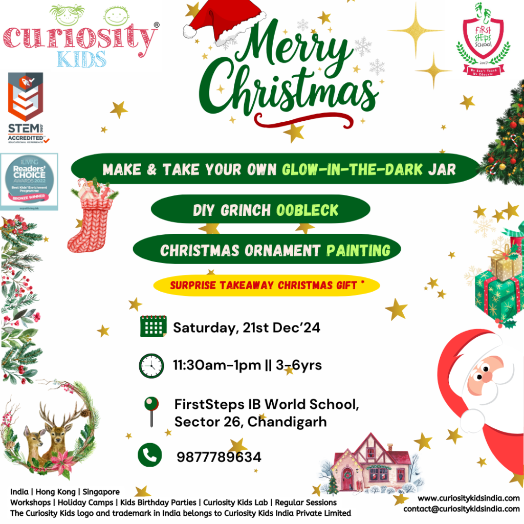 Christmas workshop; FirstSteps IB World School, Chandigarh: Saturday 21st Dec’24: click to enrol