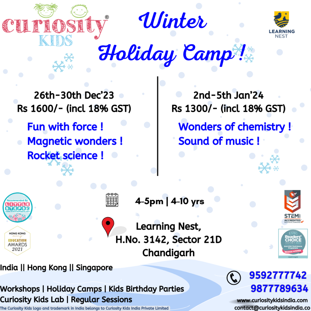 Winter Camp: Learning Nest, Chandigarh: 26th-30th Dec’23 || 2nd-5th Jan’24: Click on the image to enrol