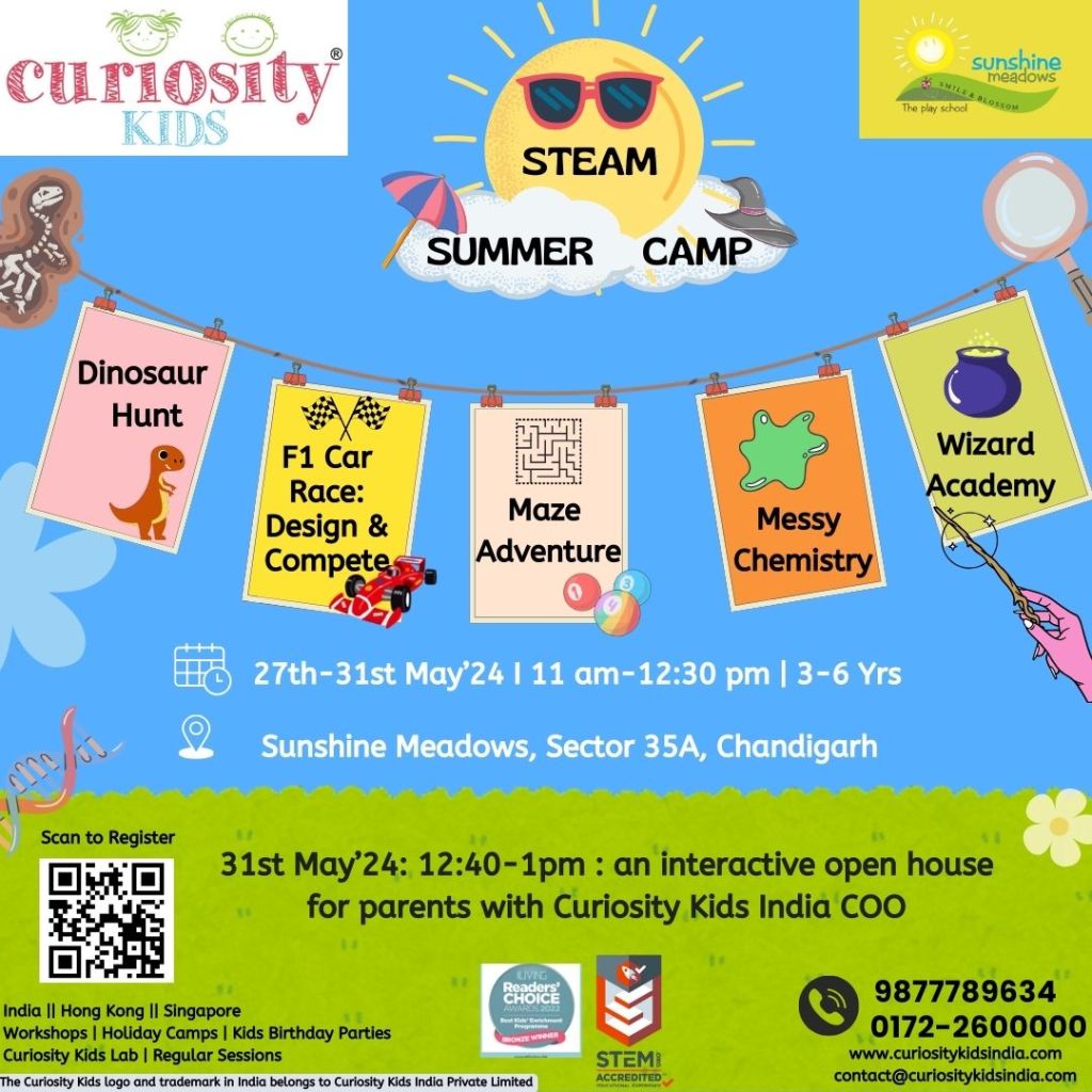 Holiday Camp: Sunshine Meadows, Chandigarh, 27th-31st May’24: Click on the image below to enrol