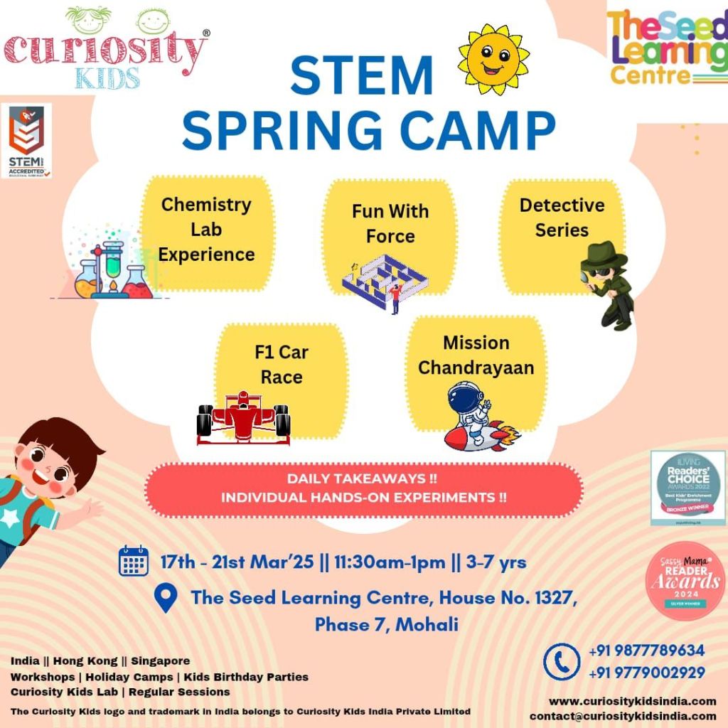 Spring Holiday Camp: Seed, Mohali: 17th-21st Mar’25: click on the image to enrol
