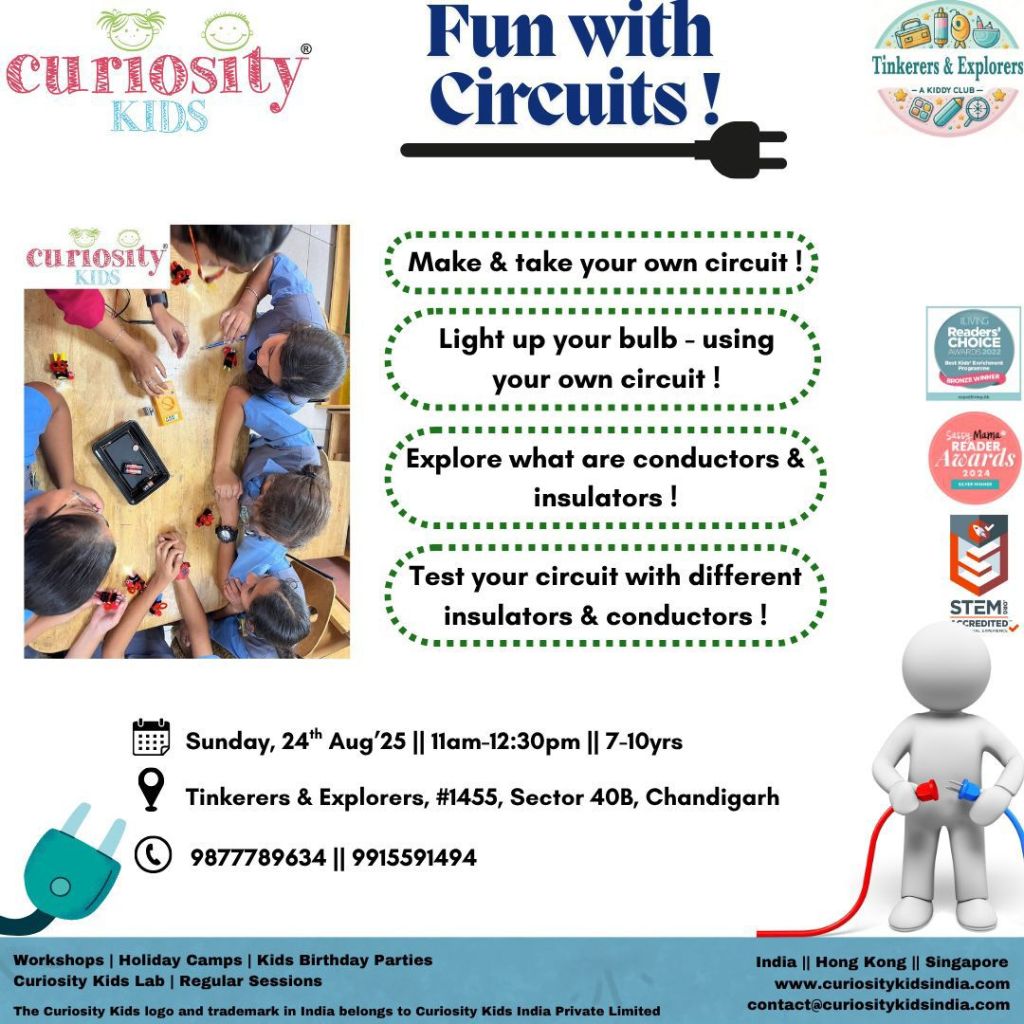 Weekend Workshop: Tinkerers & Explorers, Chandigarh : Sunday, 24th Aug’25: click on the image to enrol