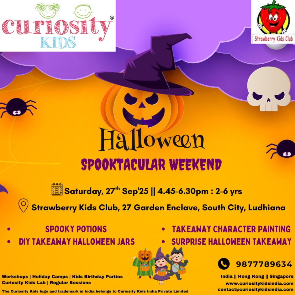 Halloween workshop: Strawberry Kids Club, Ludhiana: 27th Sep’25 : 4.45-6.30pm