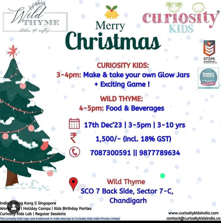 Christmas Workshop – Make & take your glow jars: Horizon, Chandigarh: 17th Dec’23: Click on the image to enrol