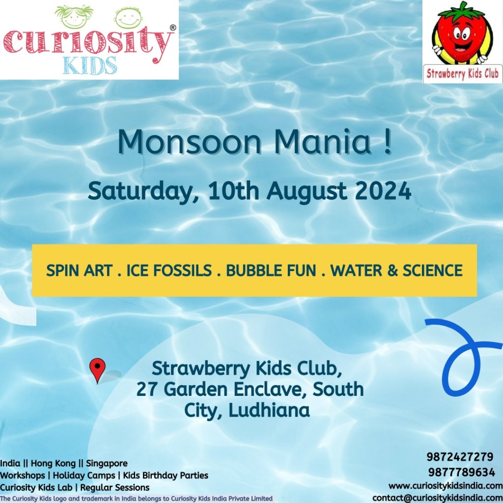 Weekend workshop: Splash Pool Workshop, Strawberry Kids Club, Ludhiana: 10th Aug’24