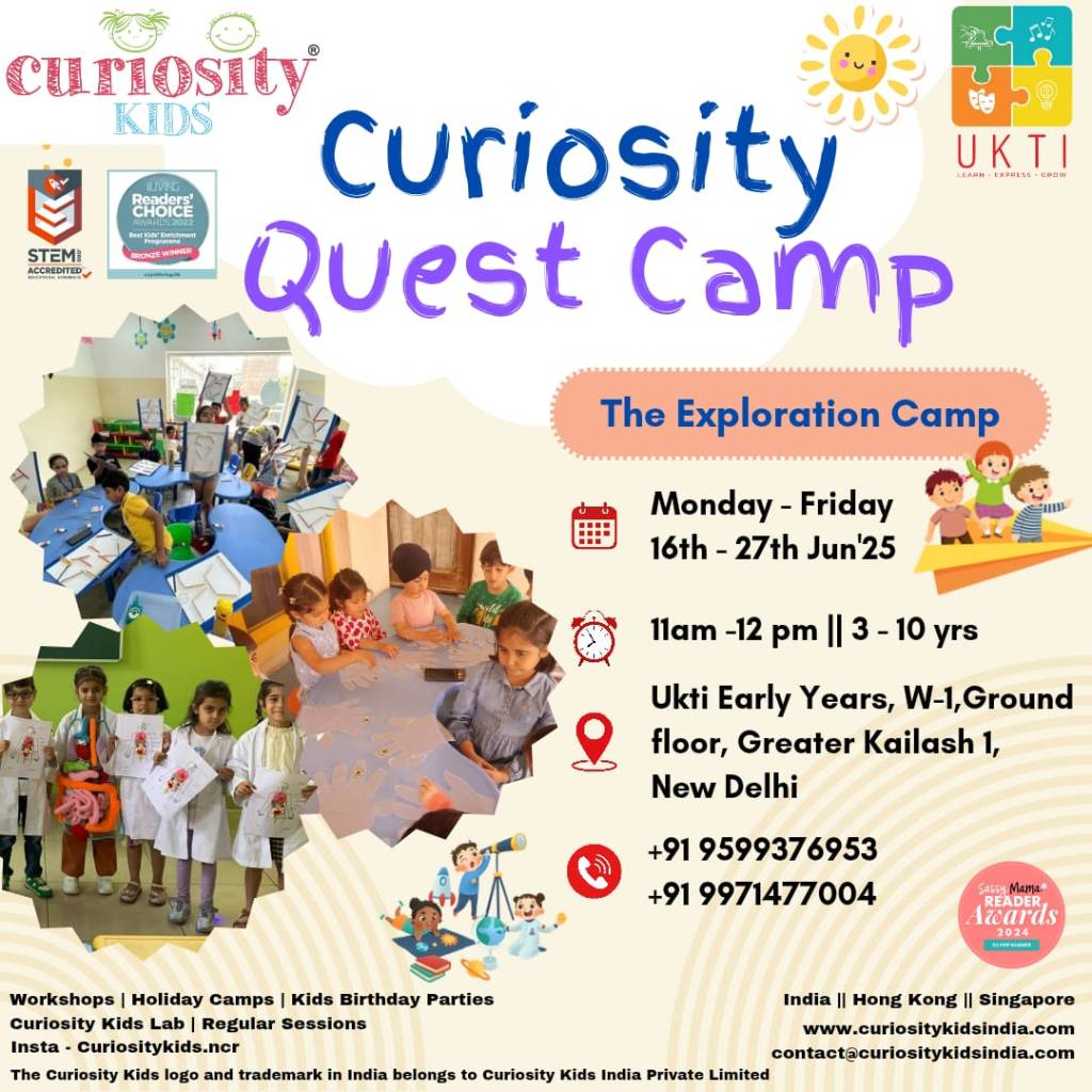 Summer Camp: Ukti Early Years, GK-1, Delhi: Monday-Friday, 16th – 27th June 2025: 11am-12noon