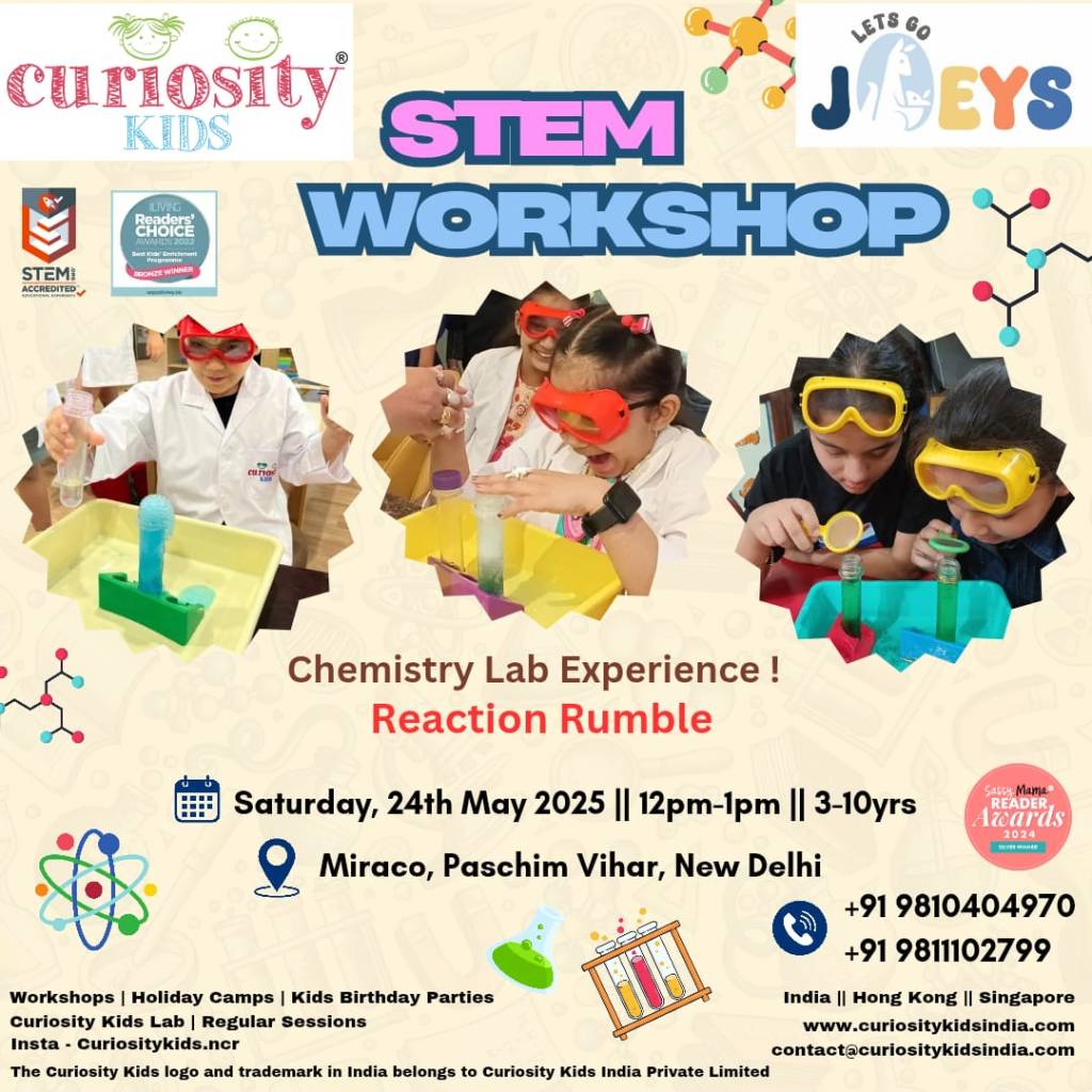 Summer Workshop: Joeys, Paschim Vihar, Delhi: Saturday, 24th May 2025: 12noon-1pm