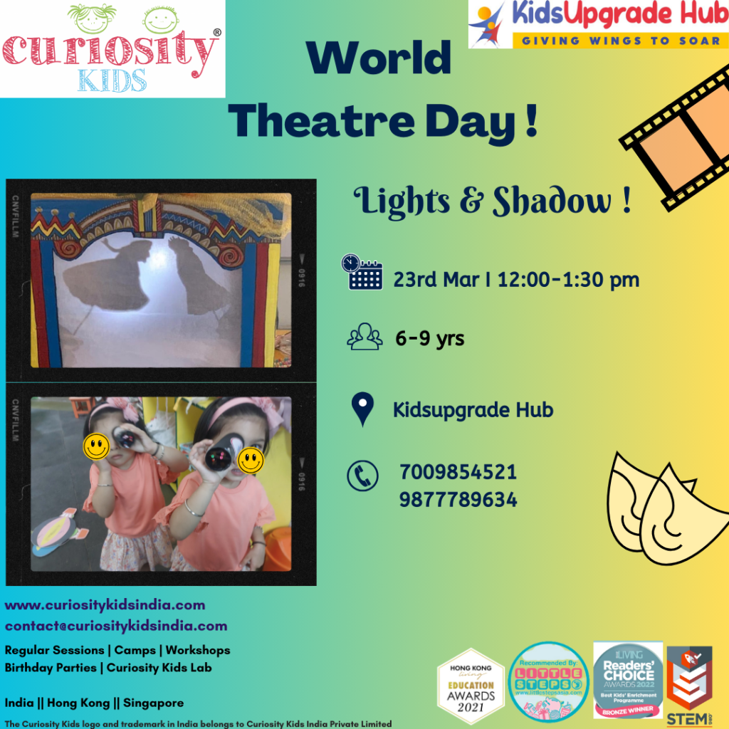 Weekend World Theatre Day Workshop: Kids Upgrade Hub, Ludhiana, 23rd Mar’24 (6-9 yrs): Click on the image to enrol